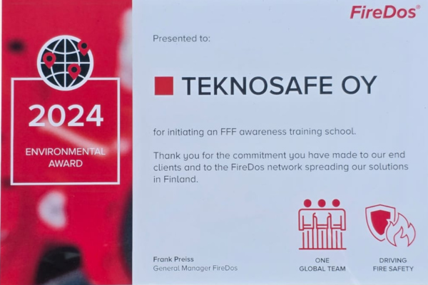 FireDos 2024 Environmental Award - Teknosafe Oy _ Finland